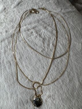 Kendra Scott Gold Layered Necklace with Faceted Pendant